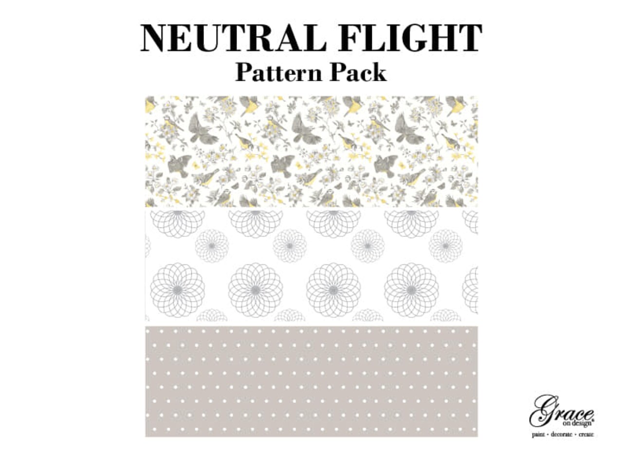 Neutral Flight - Decoupage Pack of 3 sheets! Each sheet is 12x36 inches